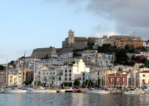 ibiza town from the water