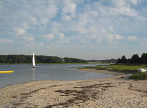 A solitary boat on Buzzards Bay